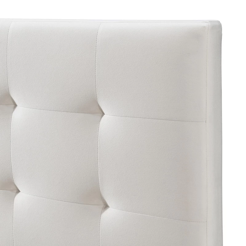 DukeLiving Megan Tufted Upholstered Bed Frame Beige (Double, Queen) - Image 12