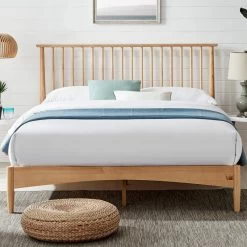 DukeLiving Oslo Nordic Spindle Timber Bed Natural (Double, Queen)