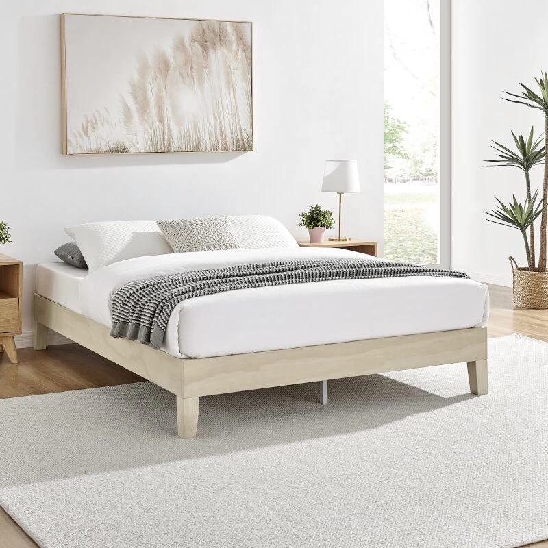 DukeLiving Riley Premium Wooden Bed Base White Wash (Double, Queen, King) - Image 2