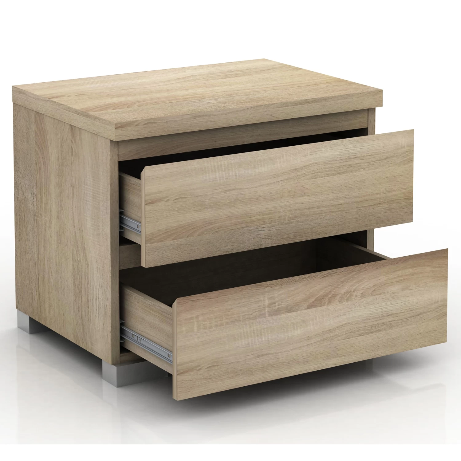 Elara 2 Drawer Bedside Table In Light Sonoma Oak - Image 4
