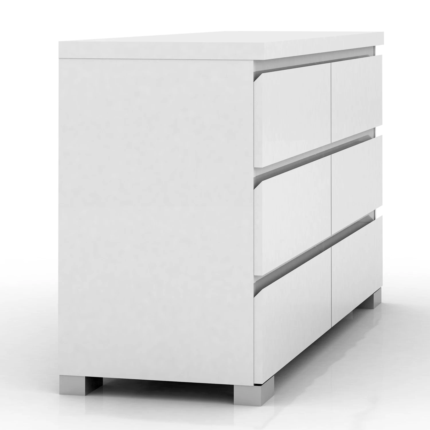 Elara 6 Drawer Lowboy Chest In High Gloss White - Image 5