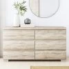 Elara 6 Drawer Lowboy Chest In Light Sonoma Oak