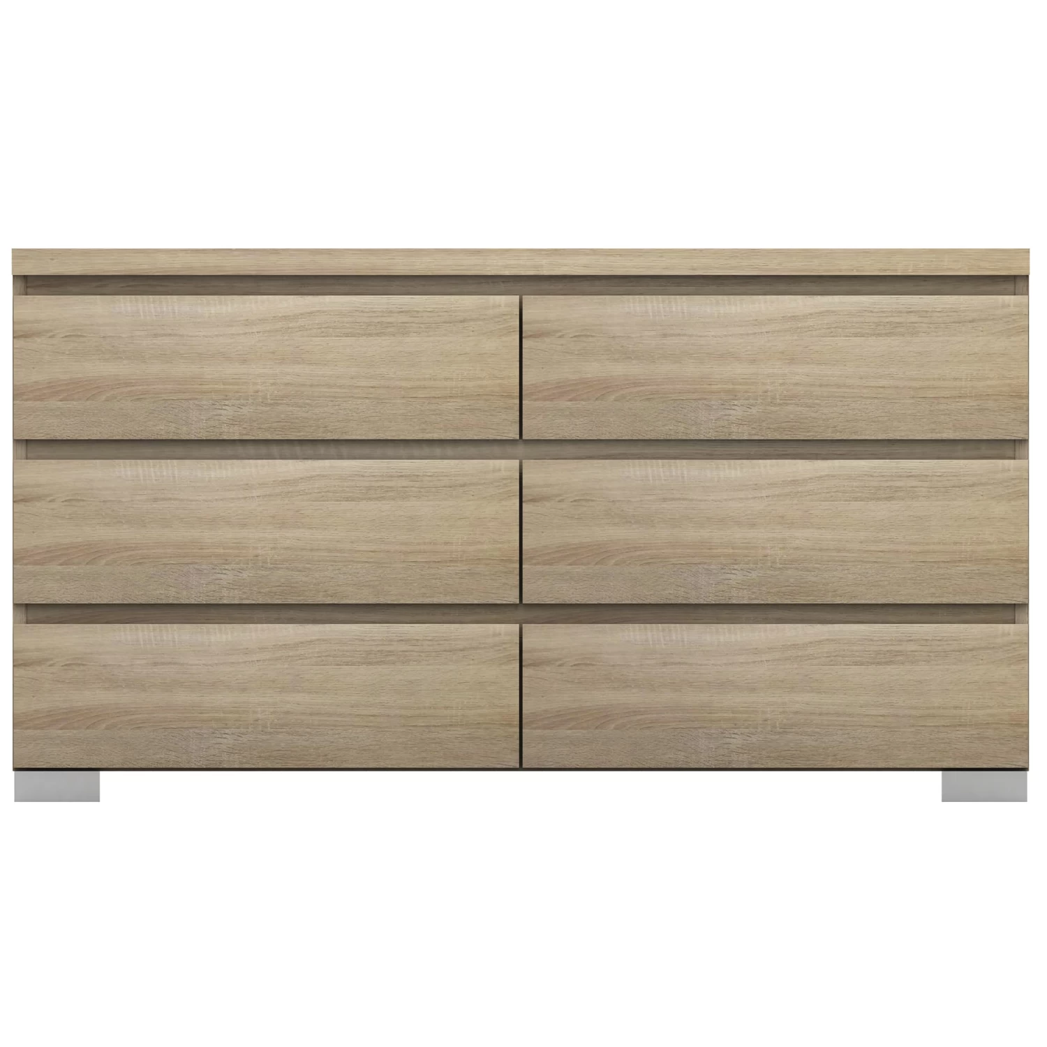 Elara 6 Drawer Lowboy Chest In Light Sonoma Oak - Image 3