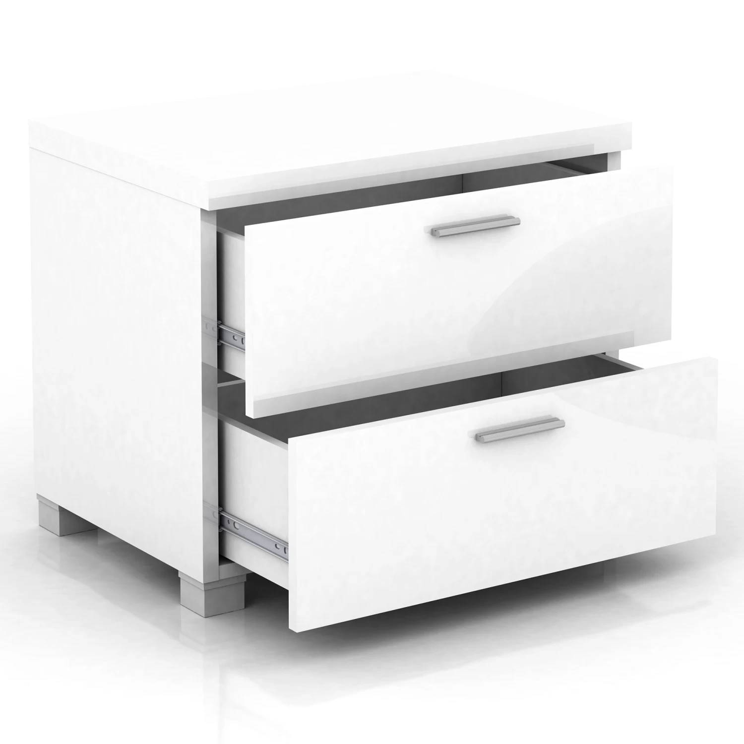 Elisha 2 Drawer Bedside Table In High Gloss White - Image 4