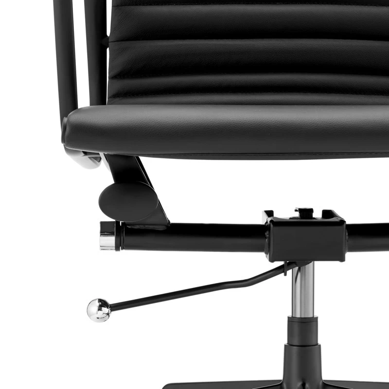 ErgoDuke Deluxe Eames Replica Low Back Ribbed Faux Leather Management Office Chair (Black) - Image 7