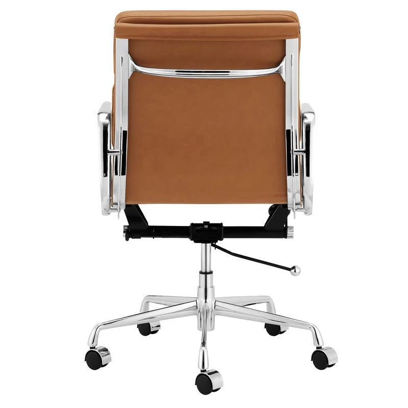 ErgoDuke Eames Replica Low Back Faux Leather Soft Pad Management Office Chair (Tan) - Image 6