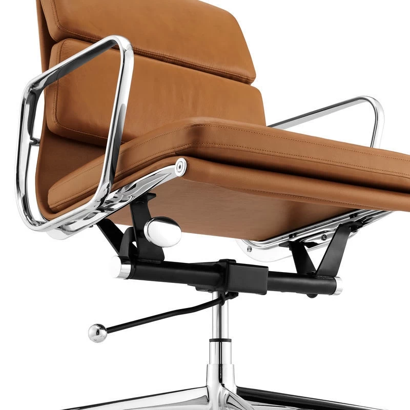 ErgoDuke Eames Replica Low Back Faux Leather Soft Pad Management Office Chair (Tan) - Image 8