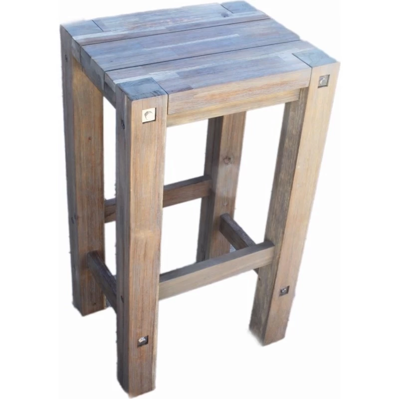Q Furniture European Outdoor Solid Wooden Bar Stool Grey 74cm