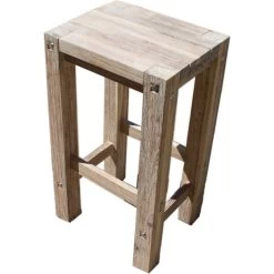 Q Furniture European Outdoor Wooden Bar Stool In White 74cm
