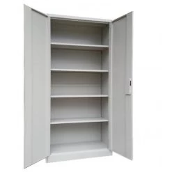 TCS 2 X Extra Large Steel File Cabinet With Lock In Grey