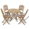 5 Piece Folding Outdoor Dining Set Bamboo VidaXL