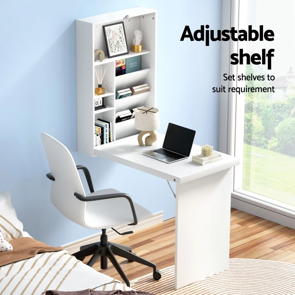 Artiss Computer Desk Study Office Desks Wall Mount Table Storage Shelves - Image 6