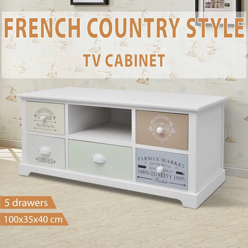 French TV Cabinet Wood VidaXL - Image 2