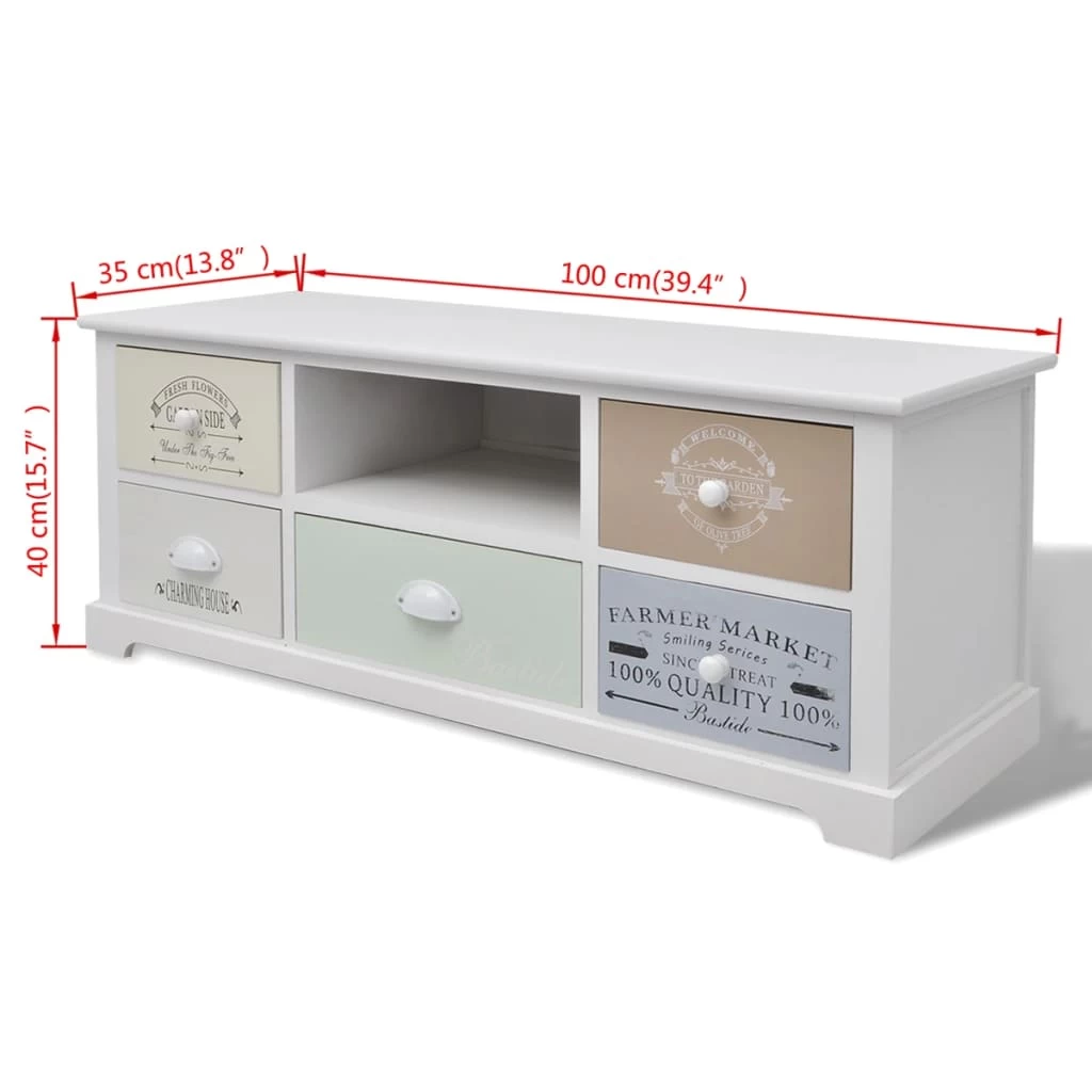 French TV Cabinet Wood VidaXL - Image 5
