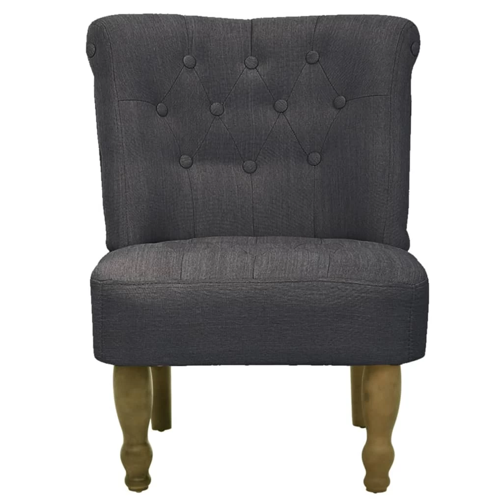 French Chair Grey Fabric VidaXL - Image 3