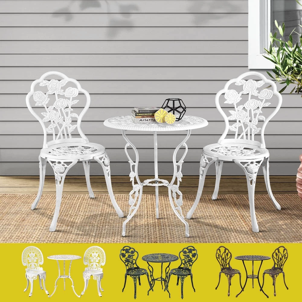 Gardeon Outdoor Setting Bistro Set Patio Garden Furniture Dining Chairs 3 Piece