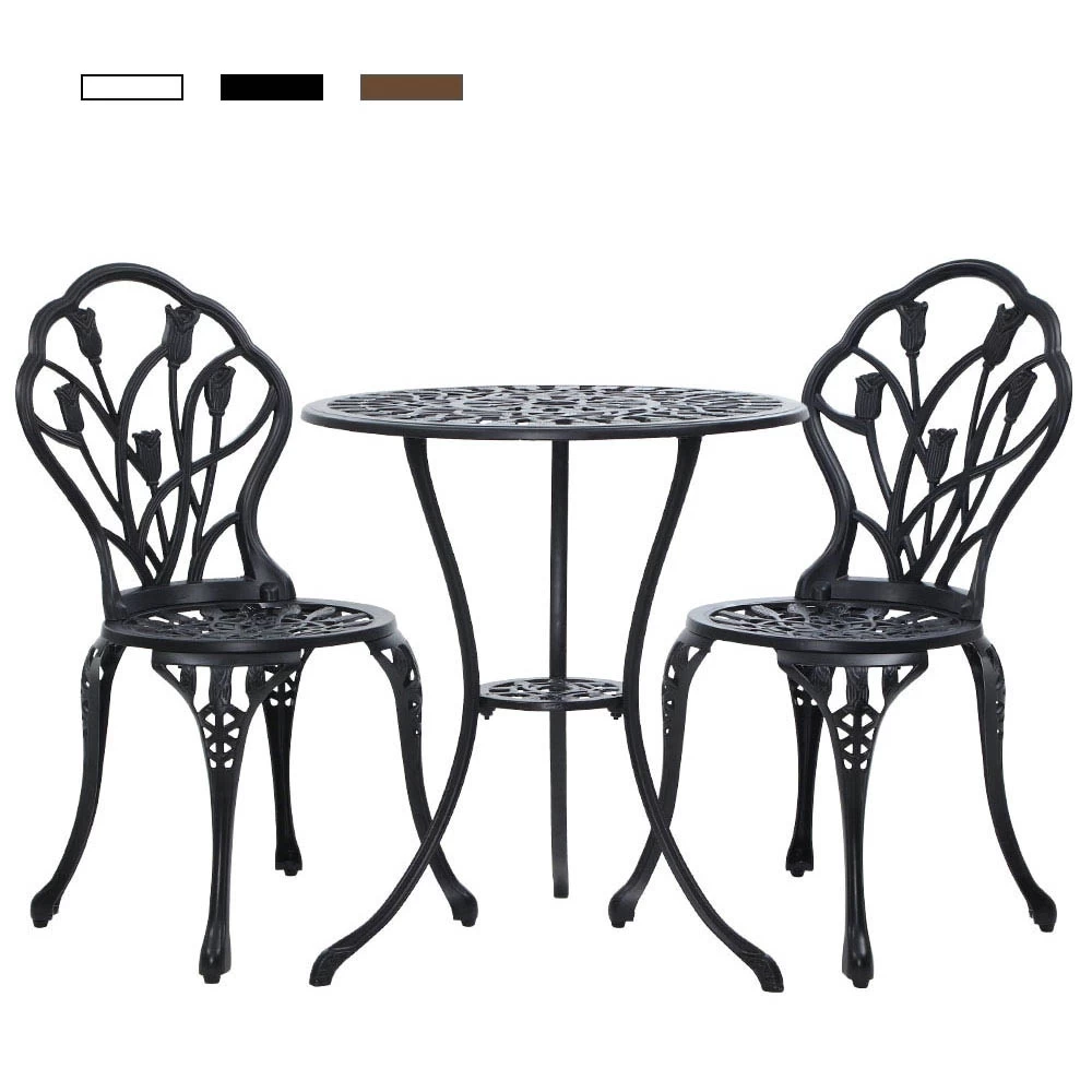 Gardeon Outdoor Setting Bistro Set Patio Garden Furniture Dining Chairs 3 Piece - Image 2