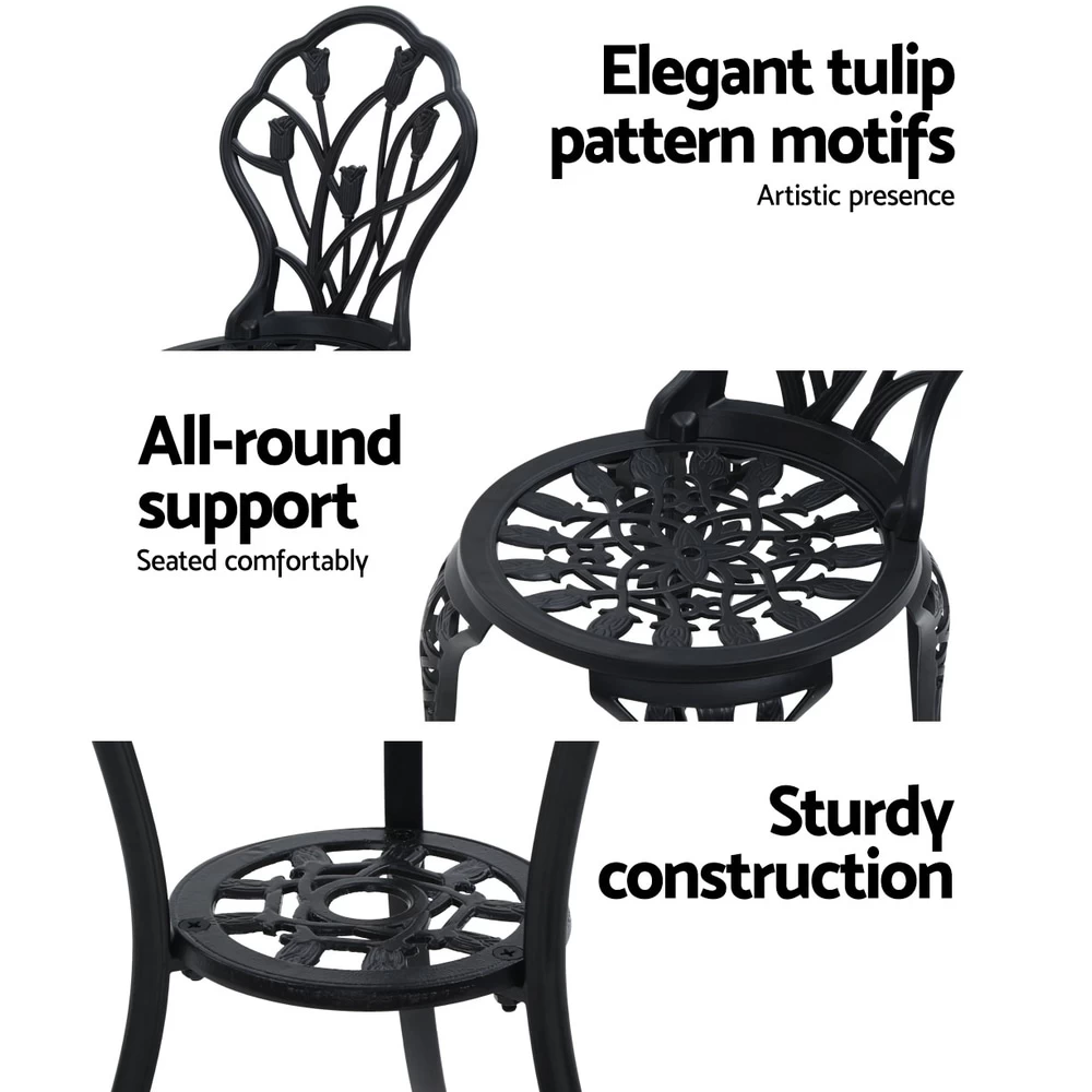 Gardeon Outdoor Setting Bistro Set Patio Garden Furniture Dining Chairs 3 Piece - Image 5
