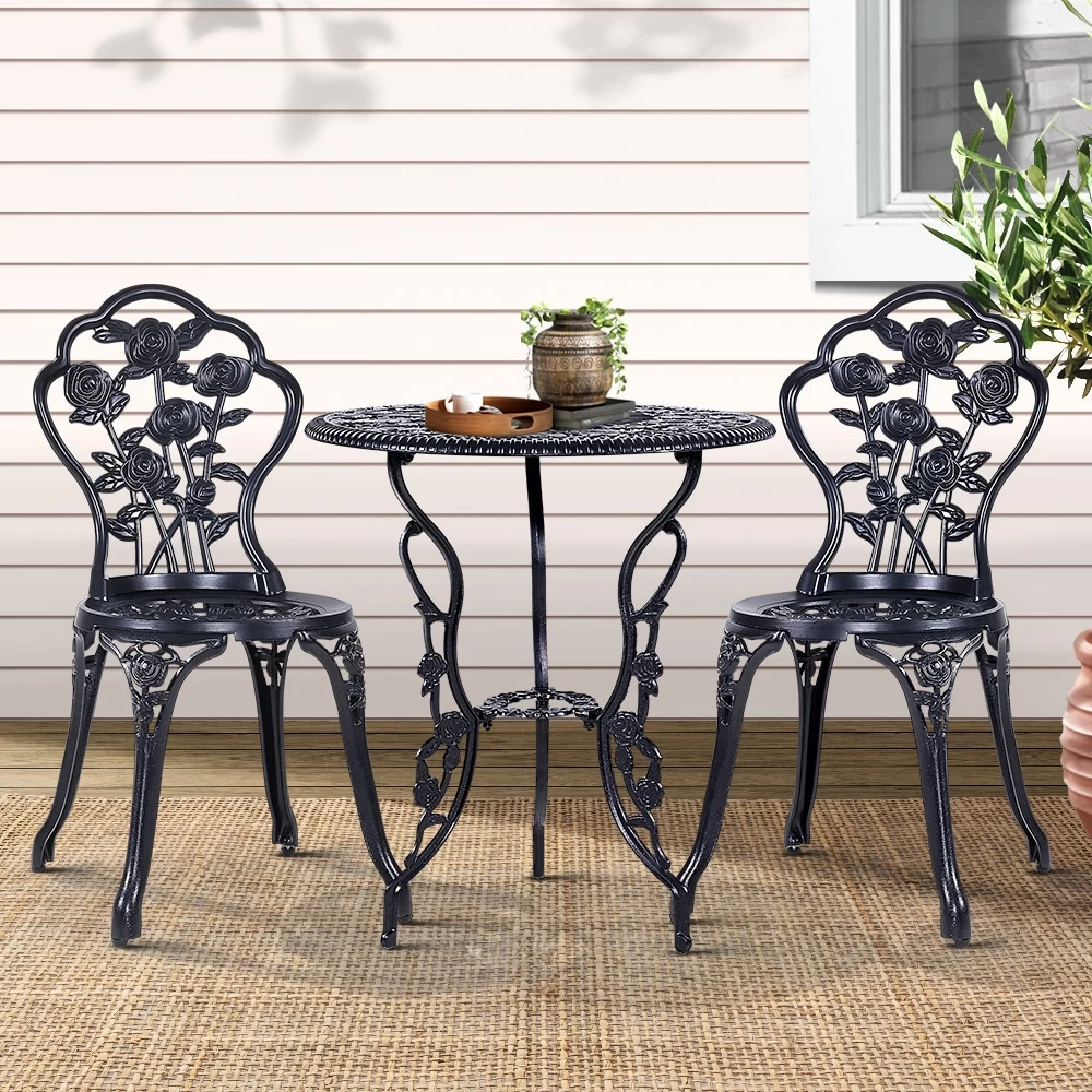 Gardeon Outdoor Setting Bistro Set Patio Garden Furniture Dining Chairs 3 Piece - Image 9