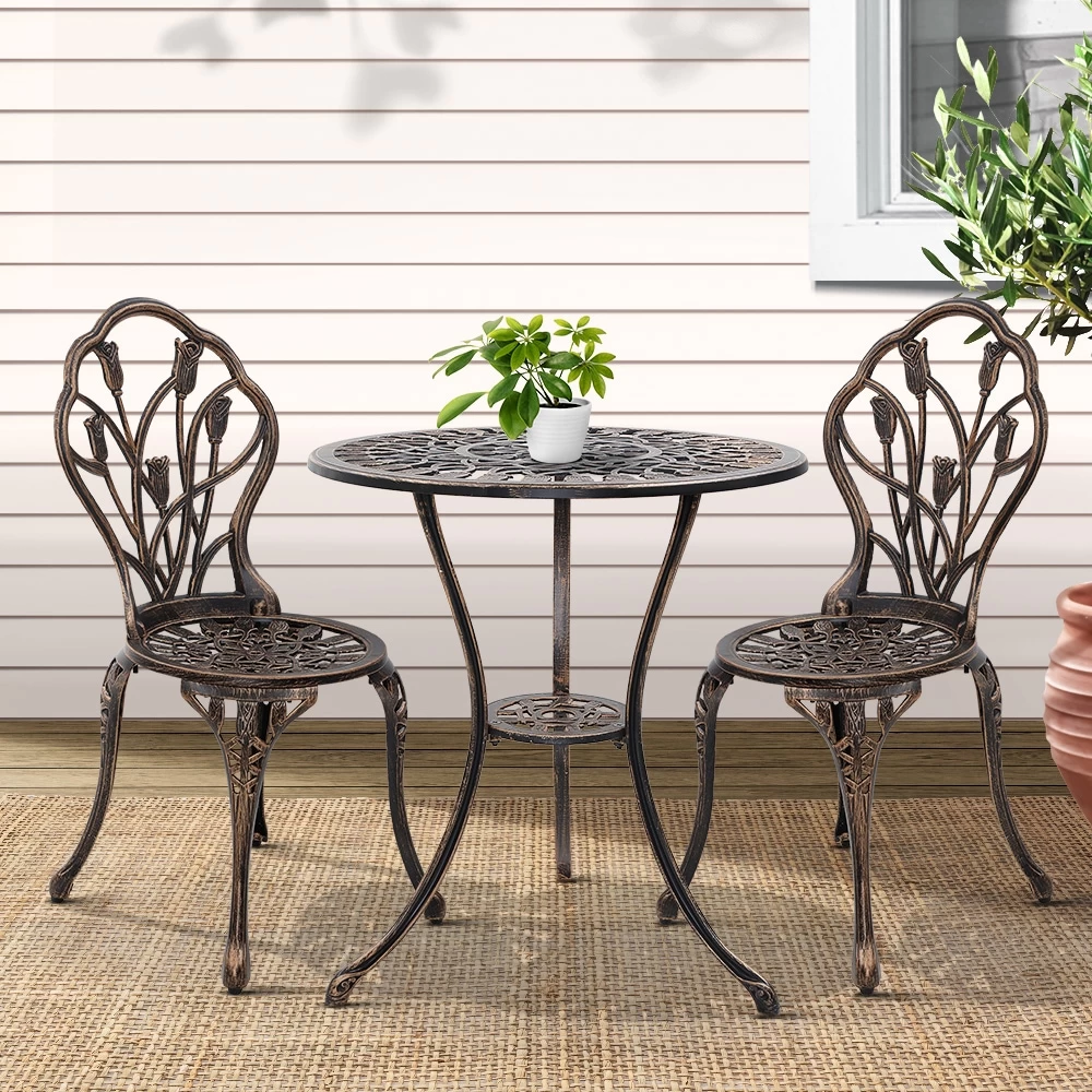 Gardeon Outdoor Setting Bistro Set Patio Garden Furniture Dining Chairs 3 Piece - Image 12