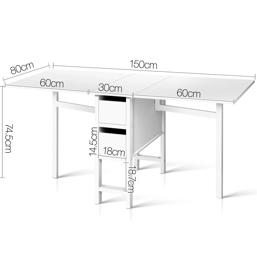 Artiss Dining Table Wooden Table Kitchen Table White Dining Furniture - Image 2