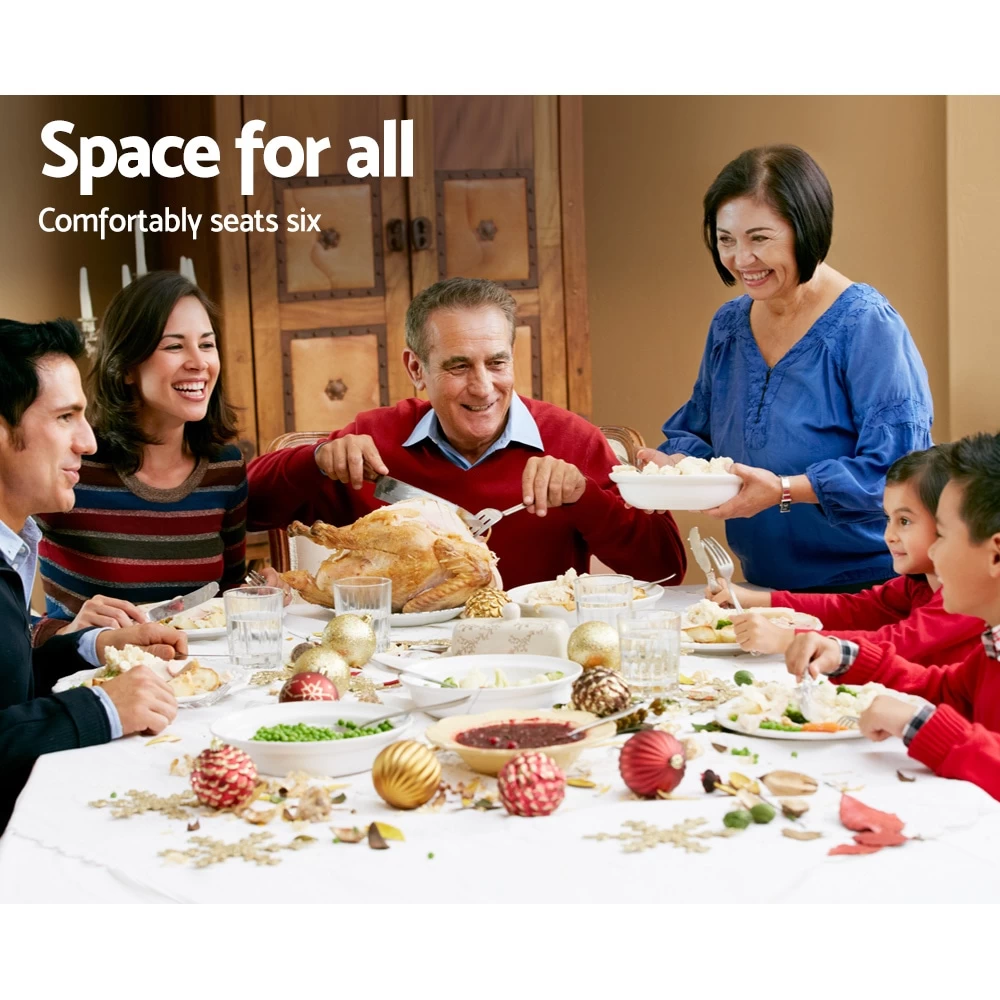 Artiss Dining Table Wooden Table Kitchen Table White Dining Furniture - Image 3