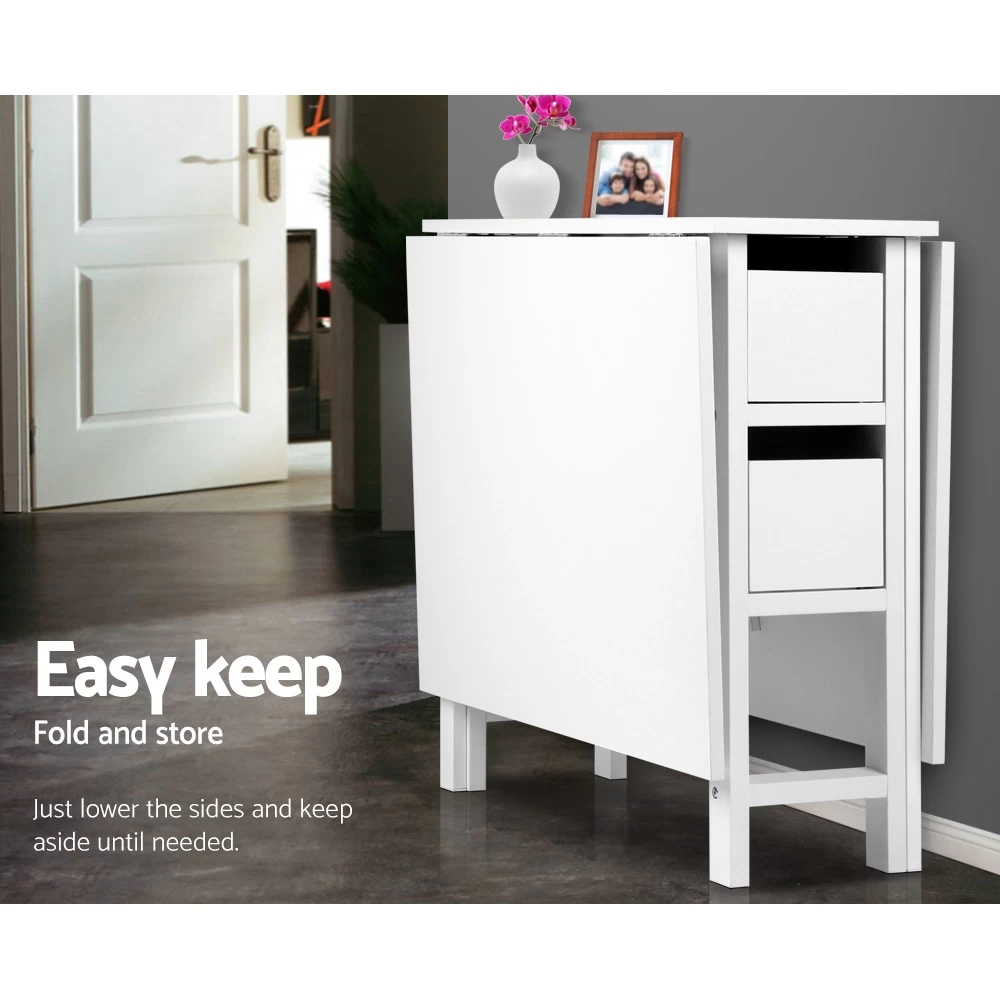 Artiss Dining Table Wooden Table Kitchen Table White Dining Furniture - Image 4