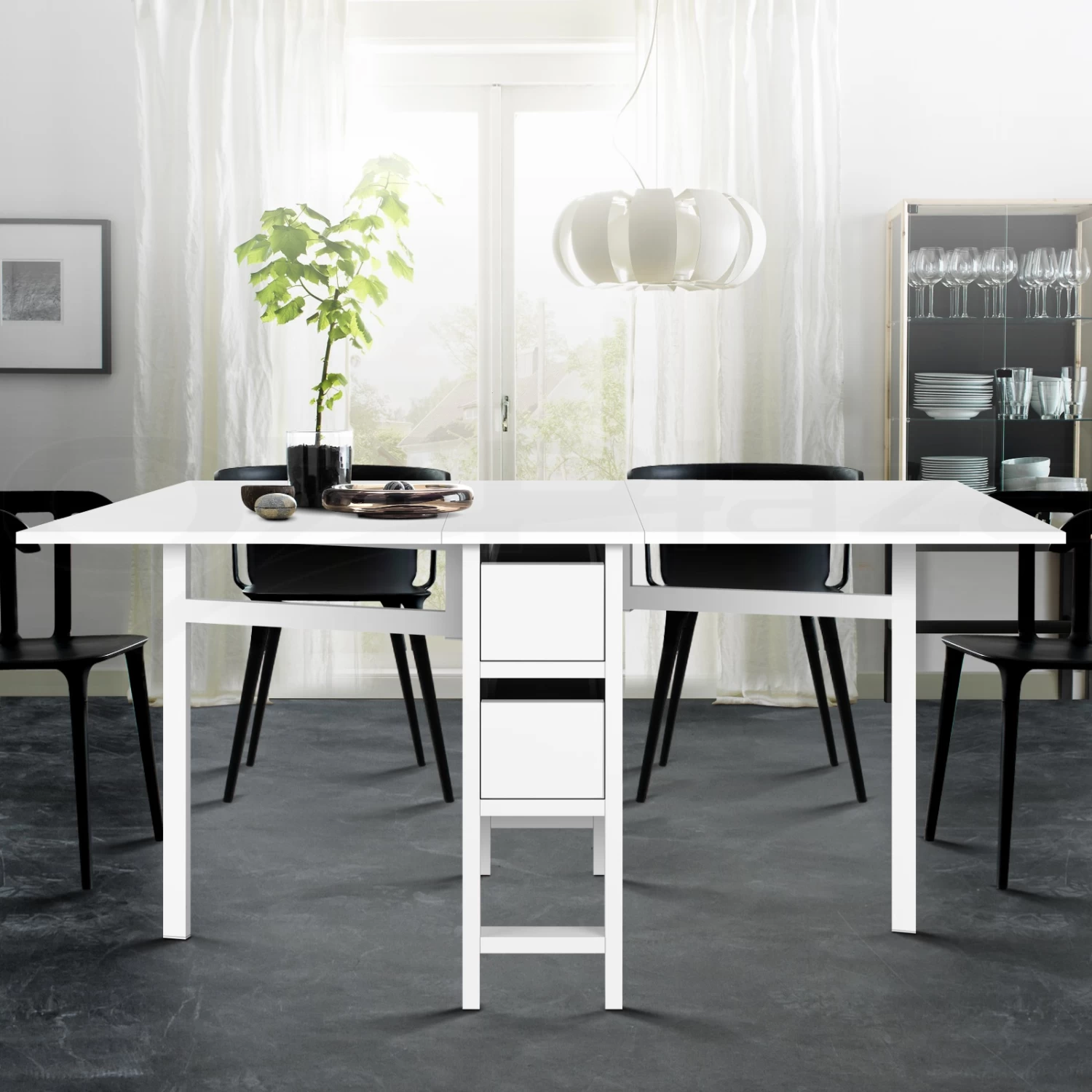 Artiss Dining Table Wooden Table Kitchen Table White Dining Furniture - Image 6