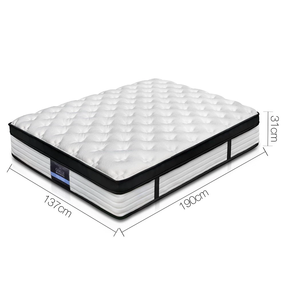 Giselle DOUBLE Size Bed Mattress Euro Top Pocket Spring 5 Zone Foam 31cm - Image 3