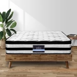 Giselle Bedding KING Mattress Bed Euro Top Pocket Spring Firm Foam 34CM
