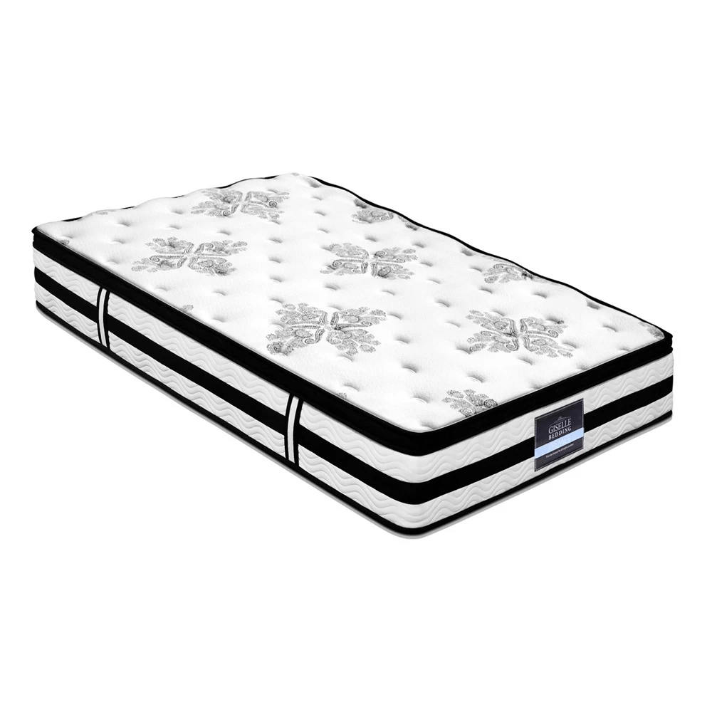 Giselle SINGLE Mattress Bed Euro Top Pocket Spring Firm Foam Plush 34CM - Image 2