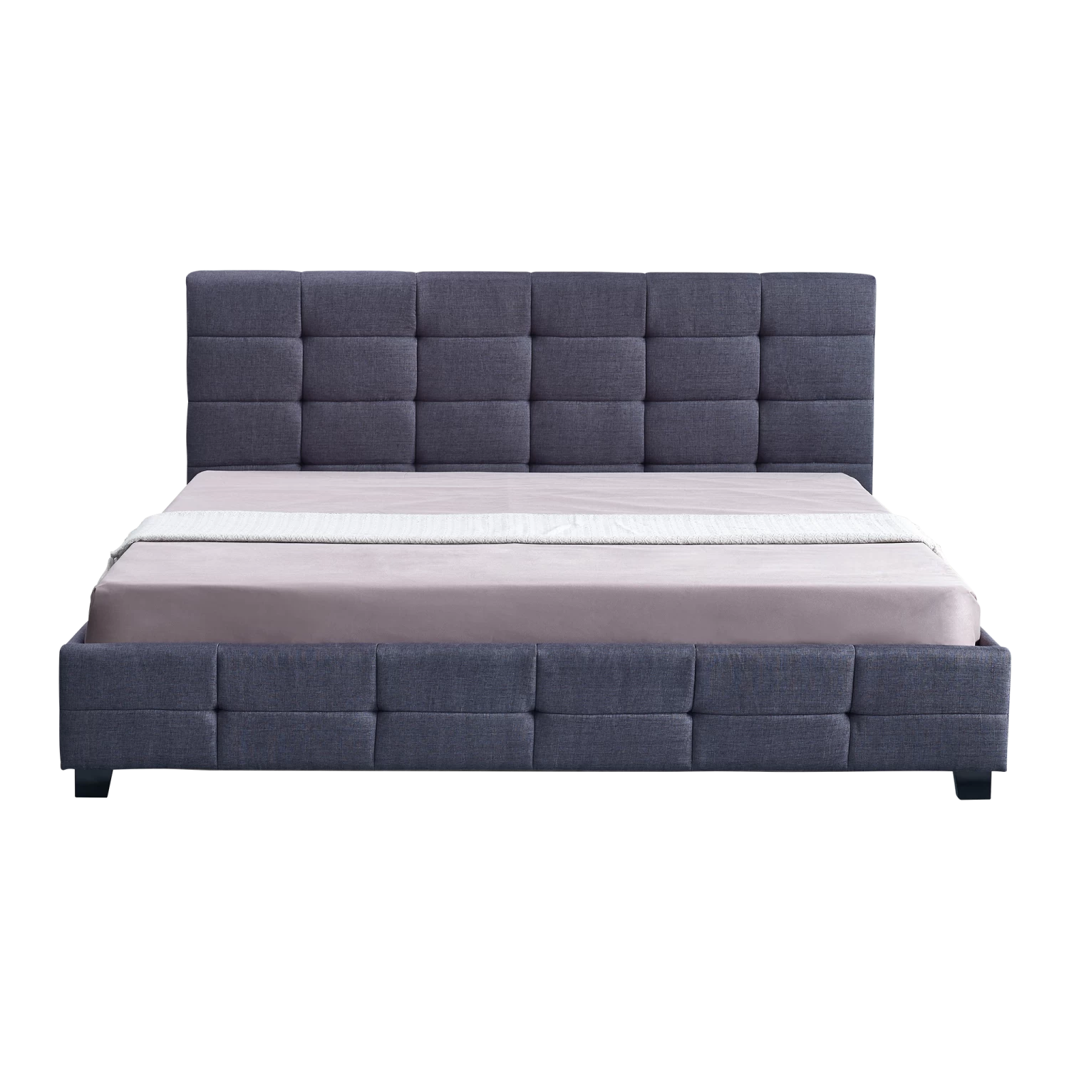 Linen Fabric King Deluxe Bed Frame Grey