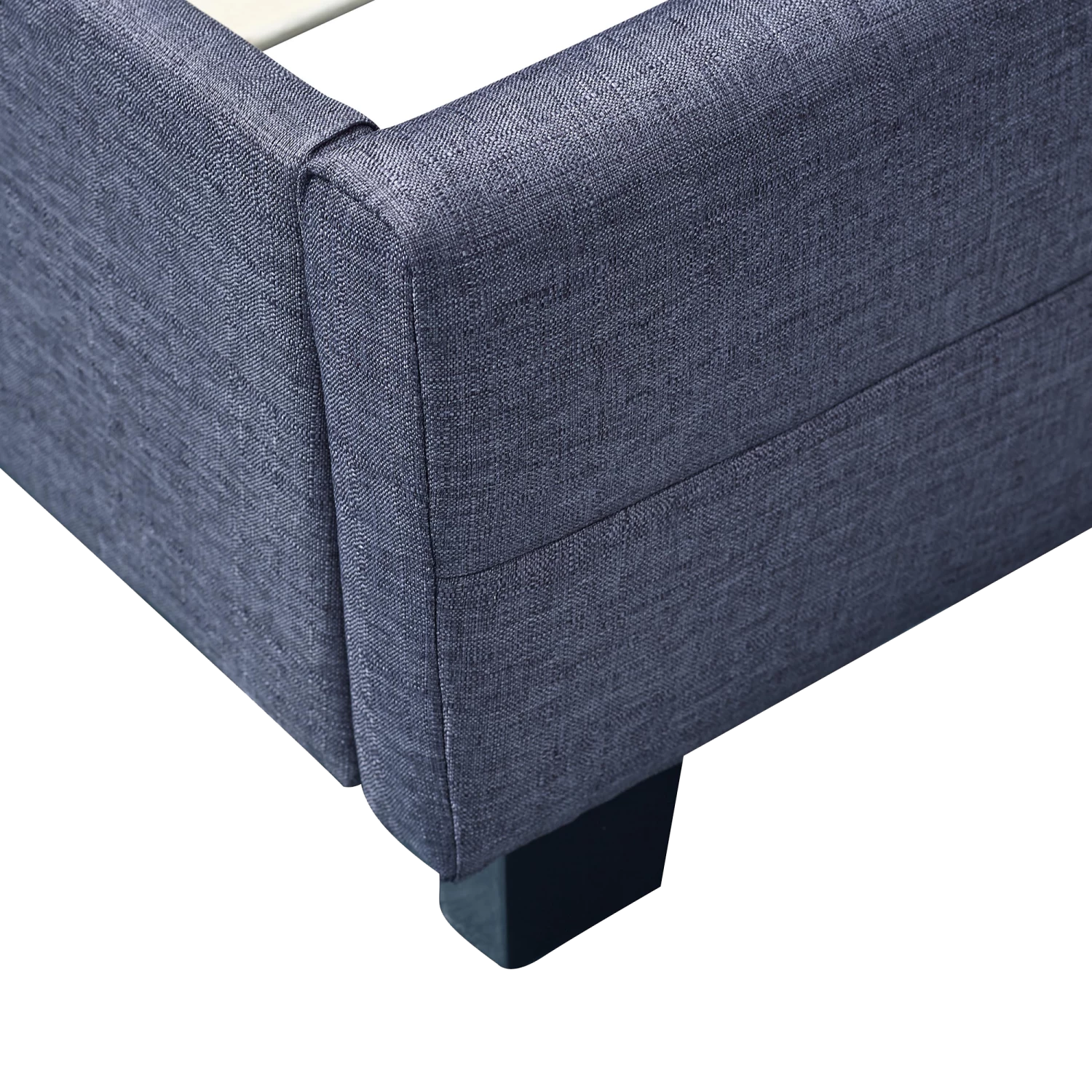 Linen Fabric King Deluxe Bed Frame Grey - Image 5
