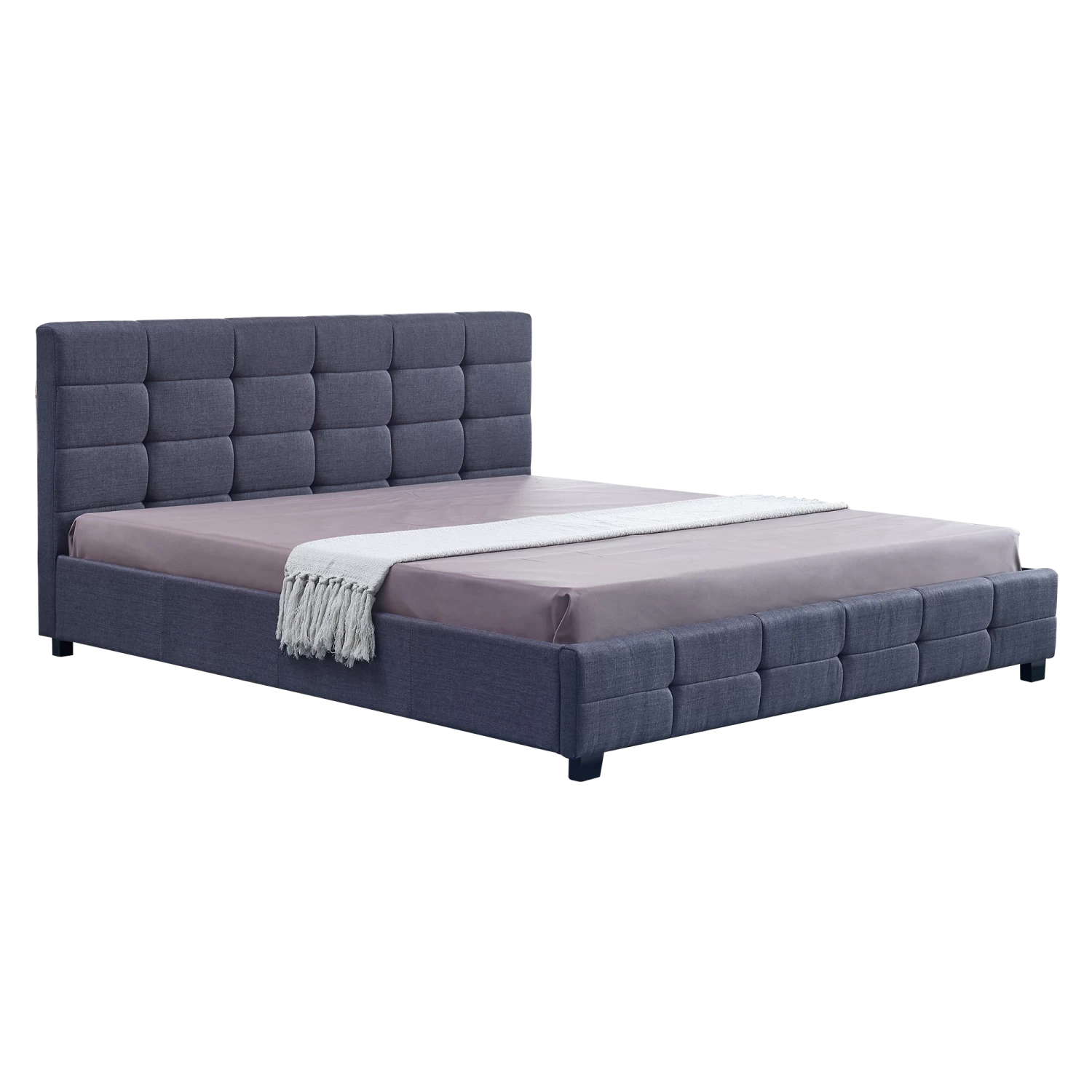 Linen Fabric King Deluxe Bed Frame Grey - Image 6