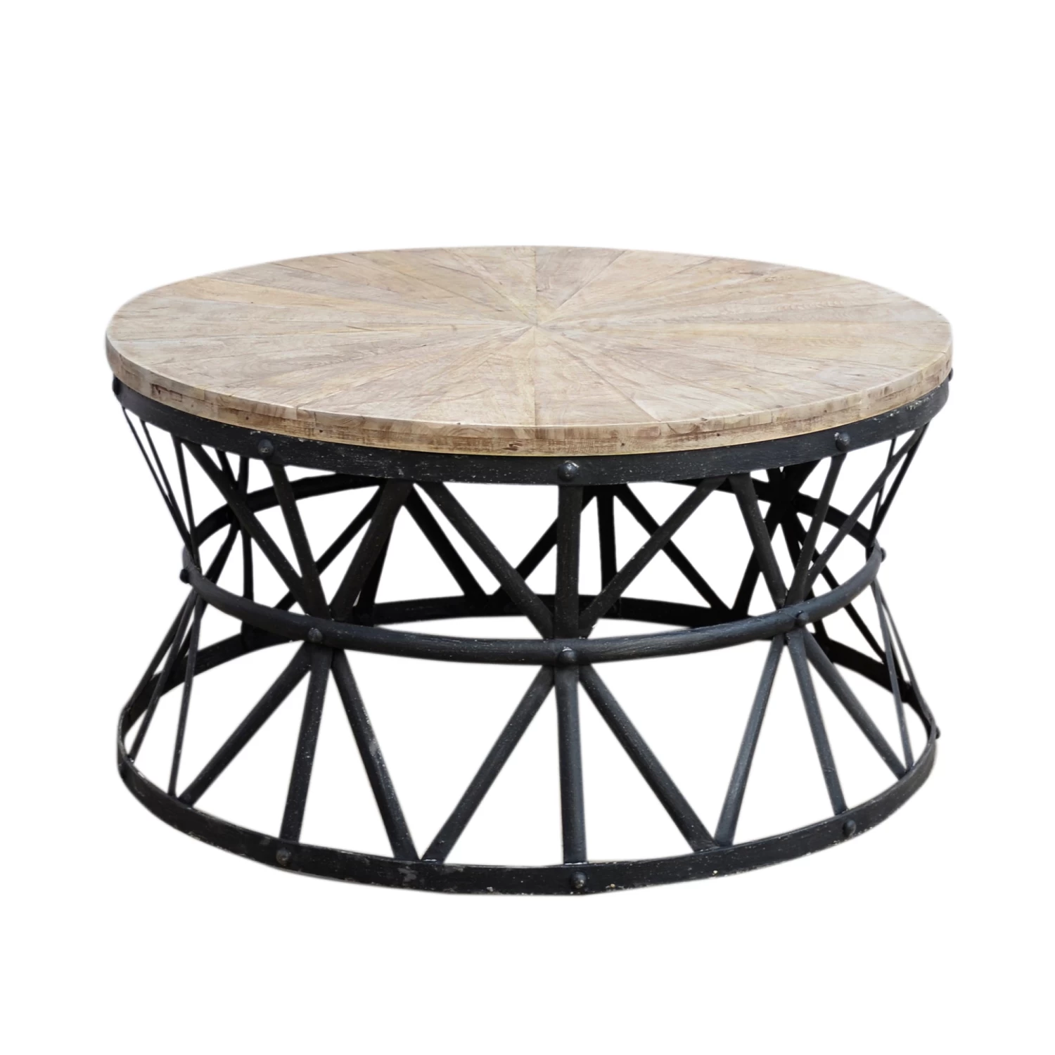 Round Handmade Wrought Iron Wedge Coffee Table - Image 2