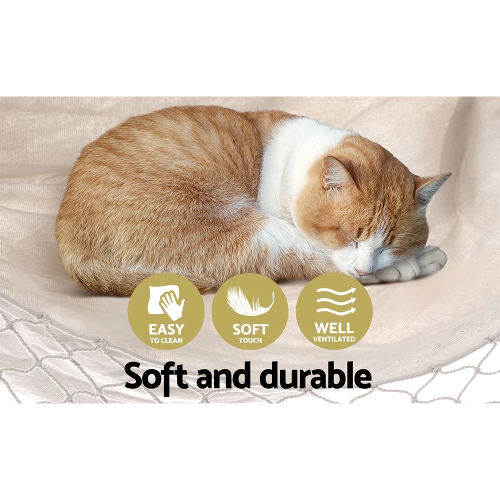 Gardeon Portable Hammock Chair Swing Outdoor Furniture Tassel Cream - Image 5