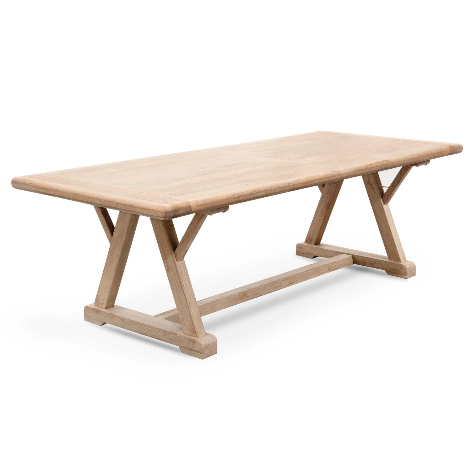 Hercules 8 Seater Reclaimed Elm Wood 2.4m Dining Table - Image 3