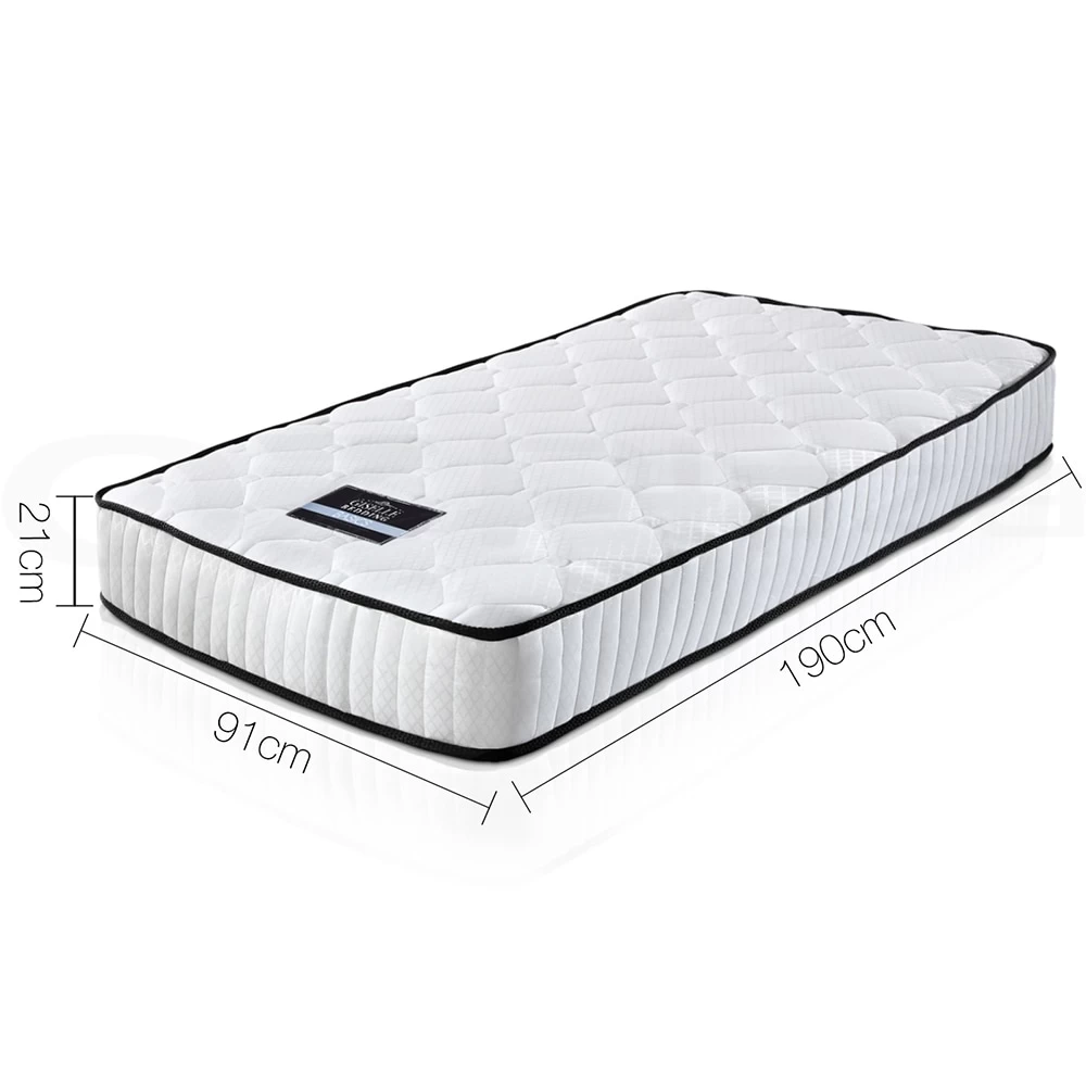 Giselle Bedding SINGLE Size Bed Mattress Pocket Spring Tight Top Foam 21CM - Image 3