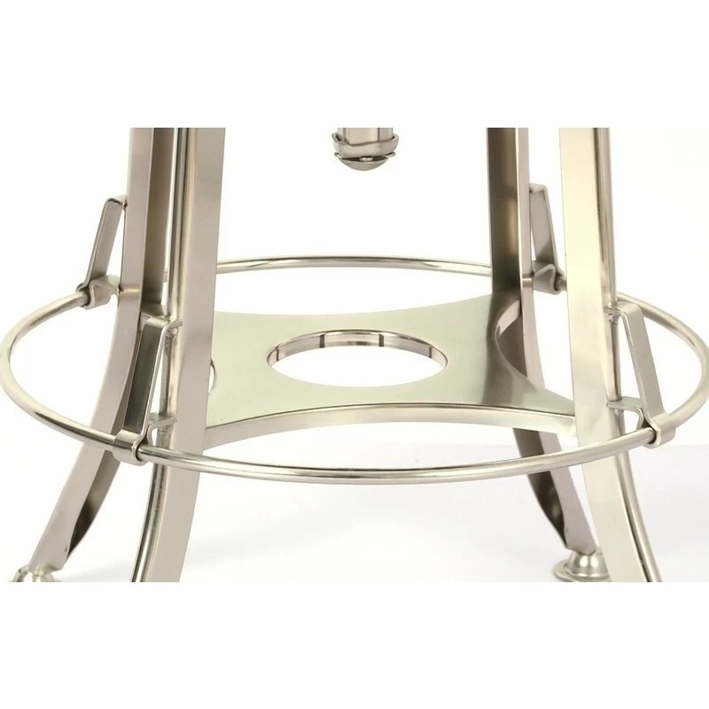 Industrial Adjustable Iron & Wood Bar Stool Nickel - Image 4