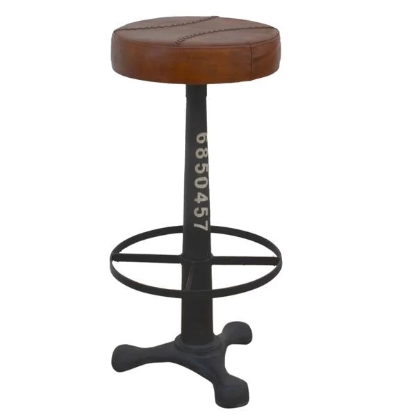 Leather Mit Bar Stool
