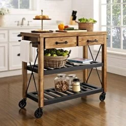 Wooden Wheely Butlers Trolley
