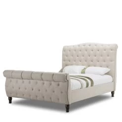 Jasmine Chesterfield - Sleigh Double Size Fabric Bedframe