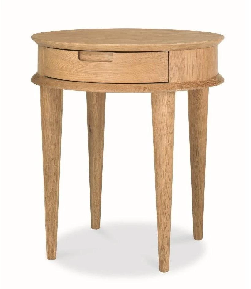 Johansen Scandinavian Oak Lamp Side Table With Drawers - Natural