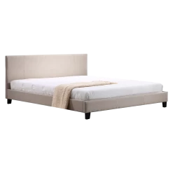 King Linen Fabric Bed Frame Beige