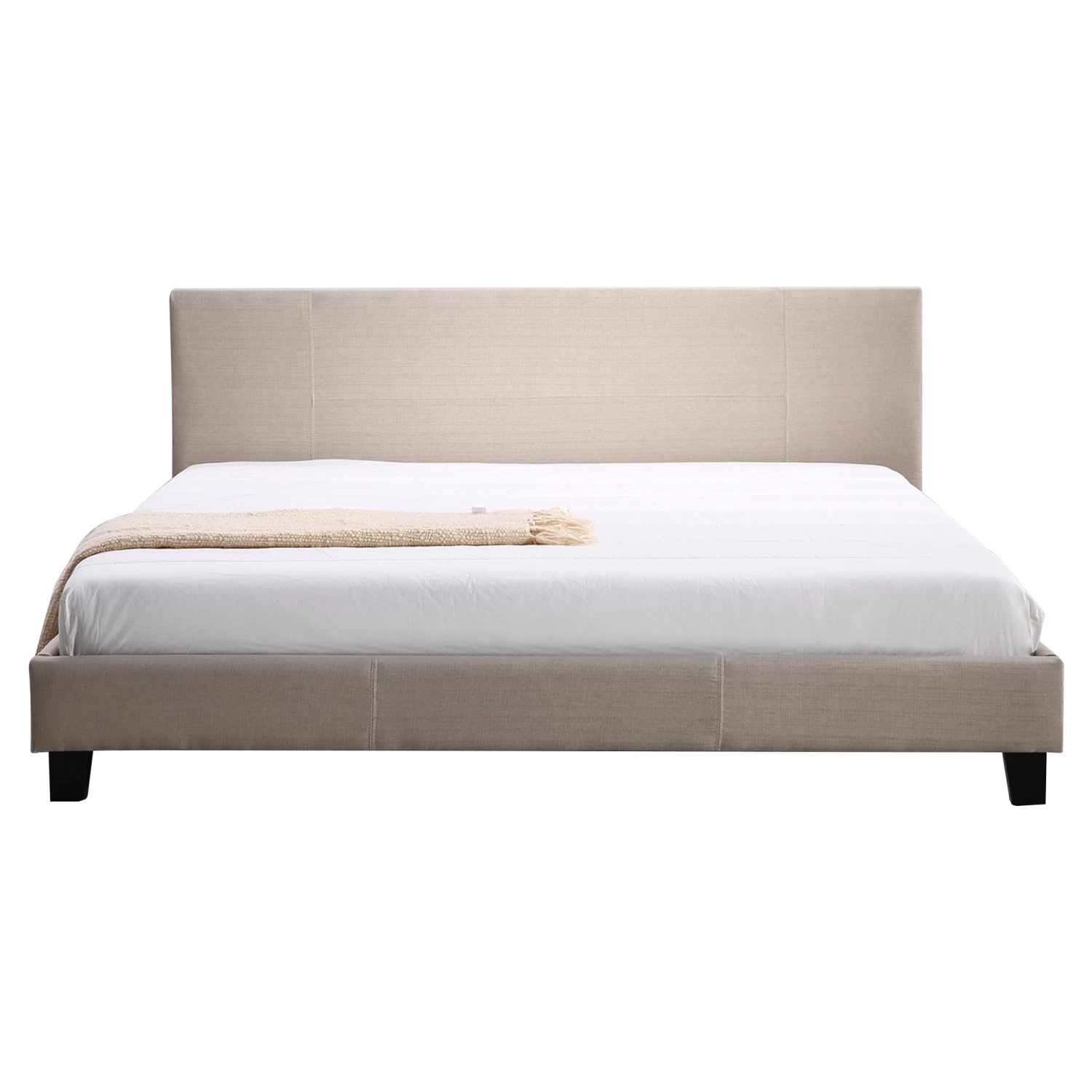 King Linen Fabric Bed Frame Beige - Image 5