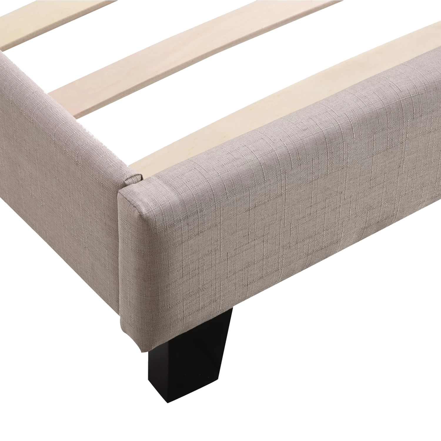King Linen Fabric Bed Frame Beige - Image 6