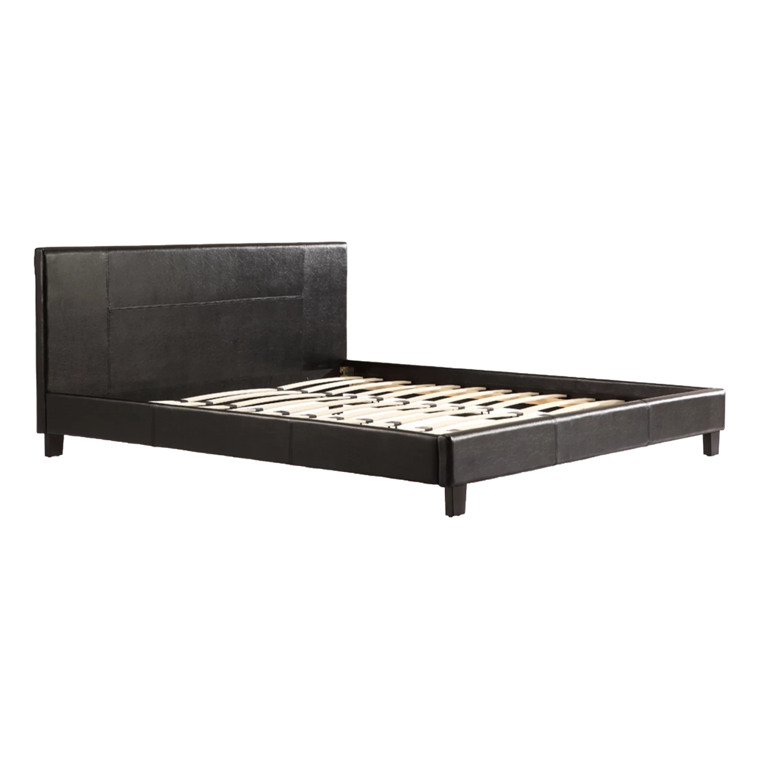 King PU Leather Bed Frame Black