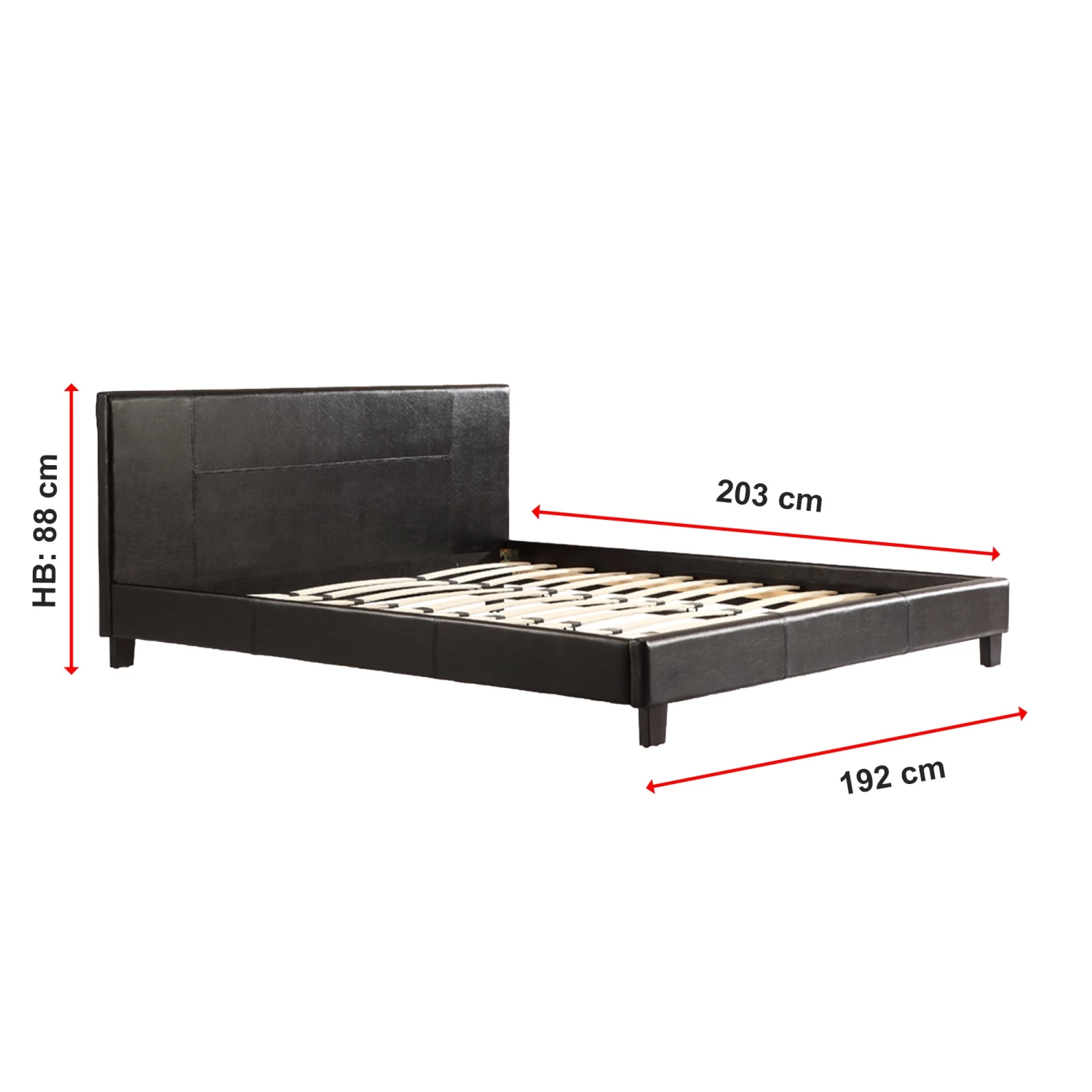 King PU Leather Bed Frame Black - Image 8