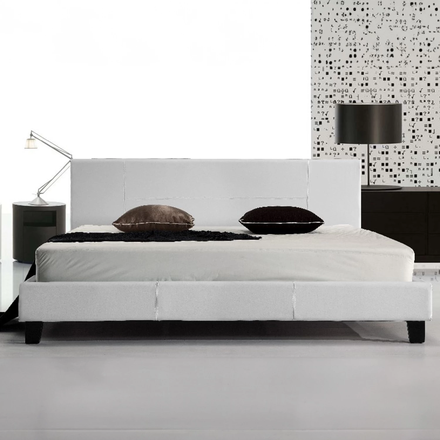 King PU Leather Bed Frame White - Image 7