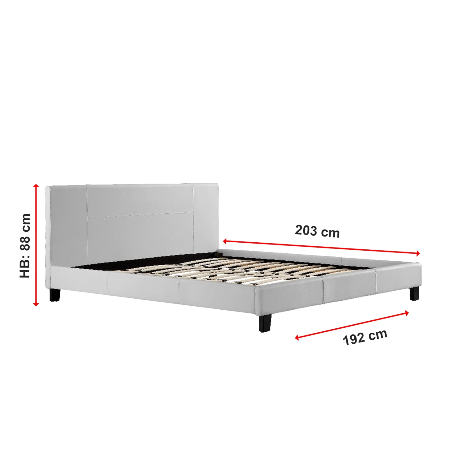 King PU Leather Bed Frame White - Image 9